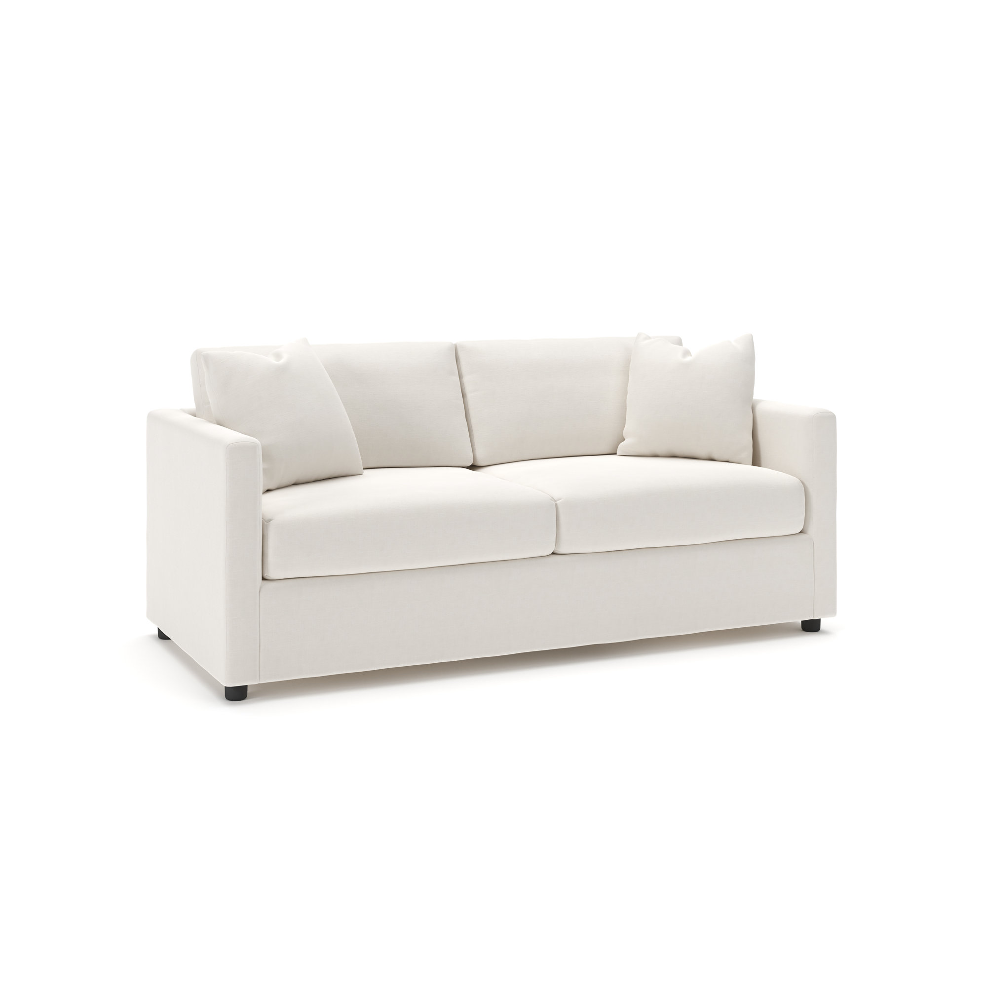 Godwin 75'' Upholstered Sleeper Sofa, Lena Off White Performance Linen Blend