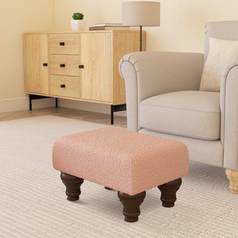 Autryville Wood Turned Leg - Plush, Pink, Mahogany, Boucle