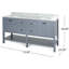 Meuble-lavabo double 73 po avec plateau en marbre Louina-1778551088