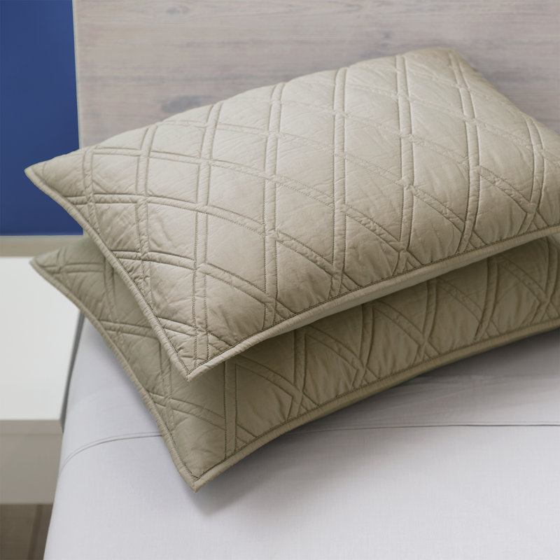 Cotton Sateen Coverlet, Queen Coverlet + 2 Shams, Khaki