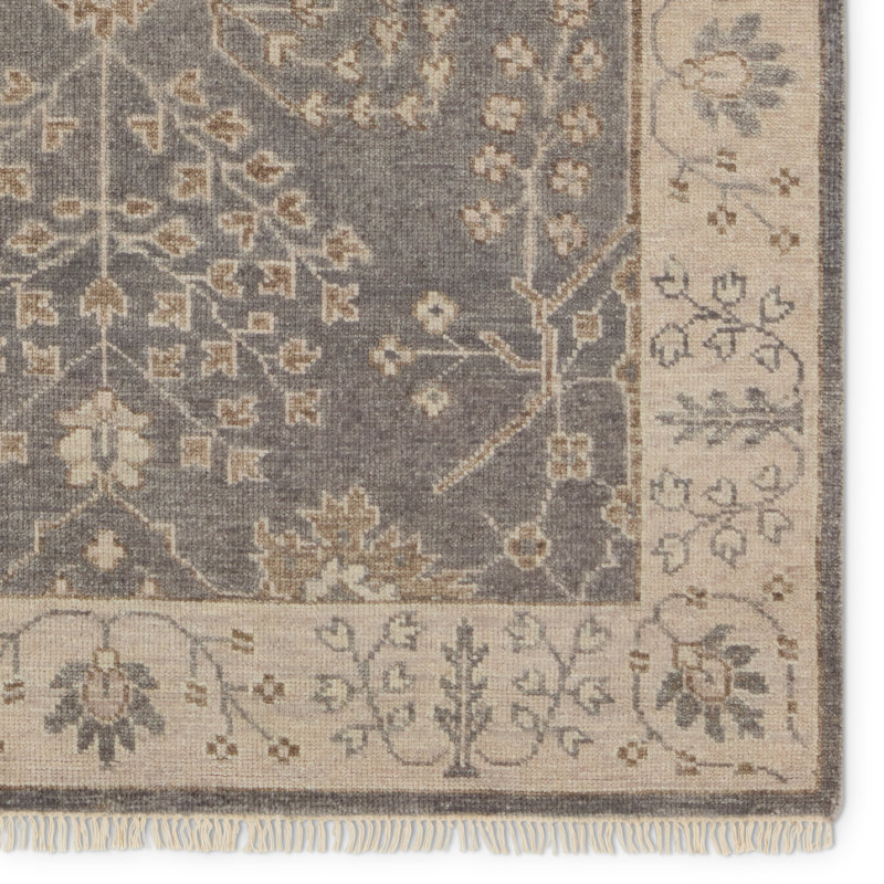 Jaipur Living Reagan LIB02 Handknotted Oriental Gray and Beige Area Rug (12'x18'), Rectangle 10' x 14'