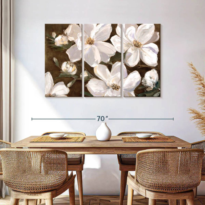 Harnek White Chocolate Blooms II, 36" H x 57" W