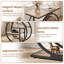 Table d'appoint industrielle (1 pièce) avec structure géométrique en métal, couleur naturelle et noire, idéale pour la chambre ou l'entrée.-1604236027-1604236030