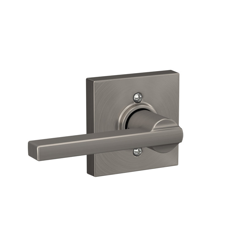 Latitude Lever with Collins Trim Non-Turning Lock, Satin Nickel