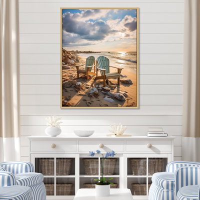 Chaises de plage Photo II - Nautique et plage, art mural, salon