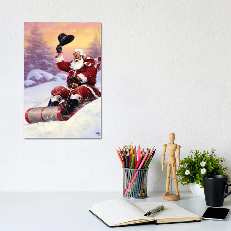 Here Comes Santa 1 Piece Wrapped Canvas Painting, 30.48cm H x 20.32cm W x 1.91cm D