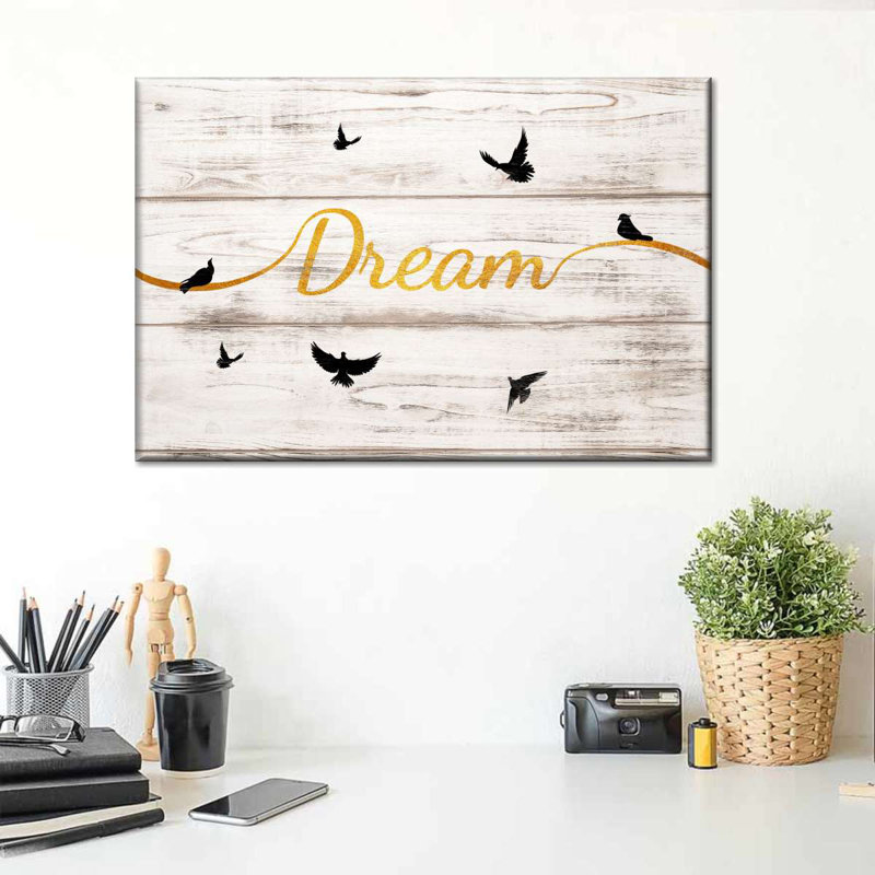 Impression sur toile Dream typographie V, H 16 po x l 24 po x P 1,25 po