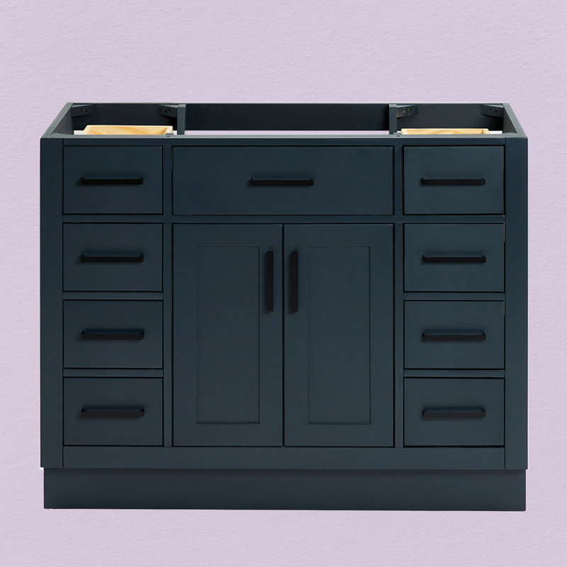 42" Single Bathroom Vanity Base only, Matte Black, Midnight Blue