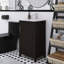 Meuble-lavabo autoportant de 20 po avec lavabo en céramique et grand rangement, 1 porte à fermeture en douceur-2064040731