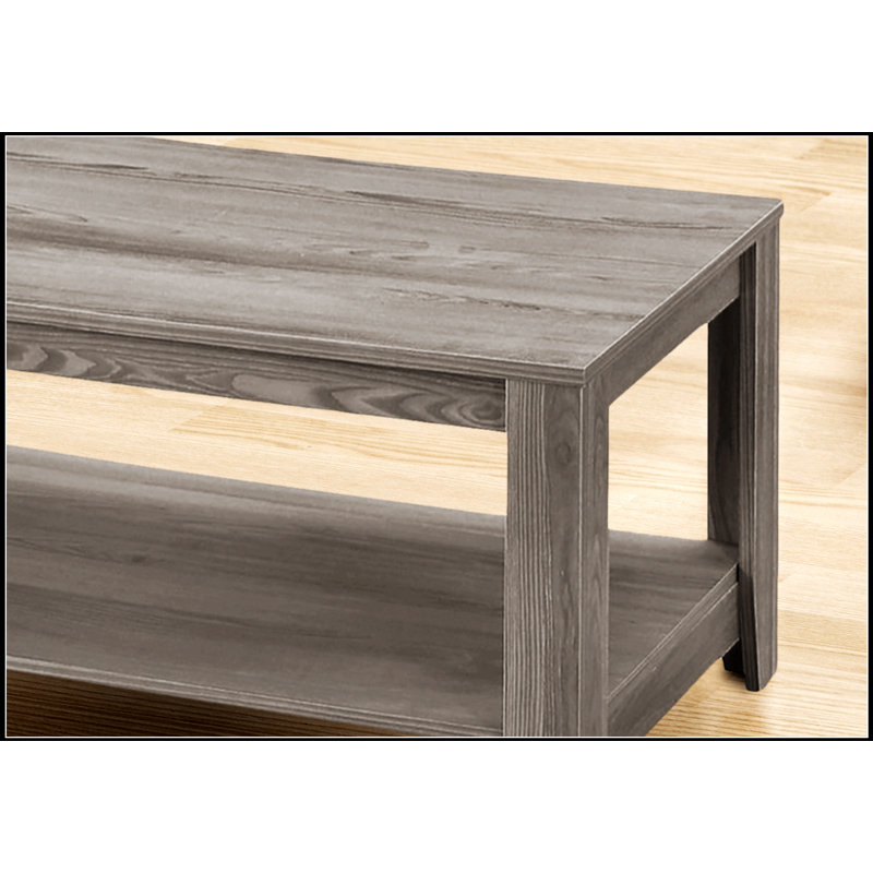 Ensemble de table basse, d'appoint et de table d'appoint en stratifié gris transitionnel pour salon moderne, Gris
