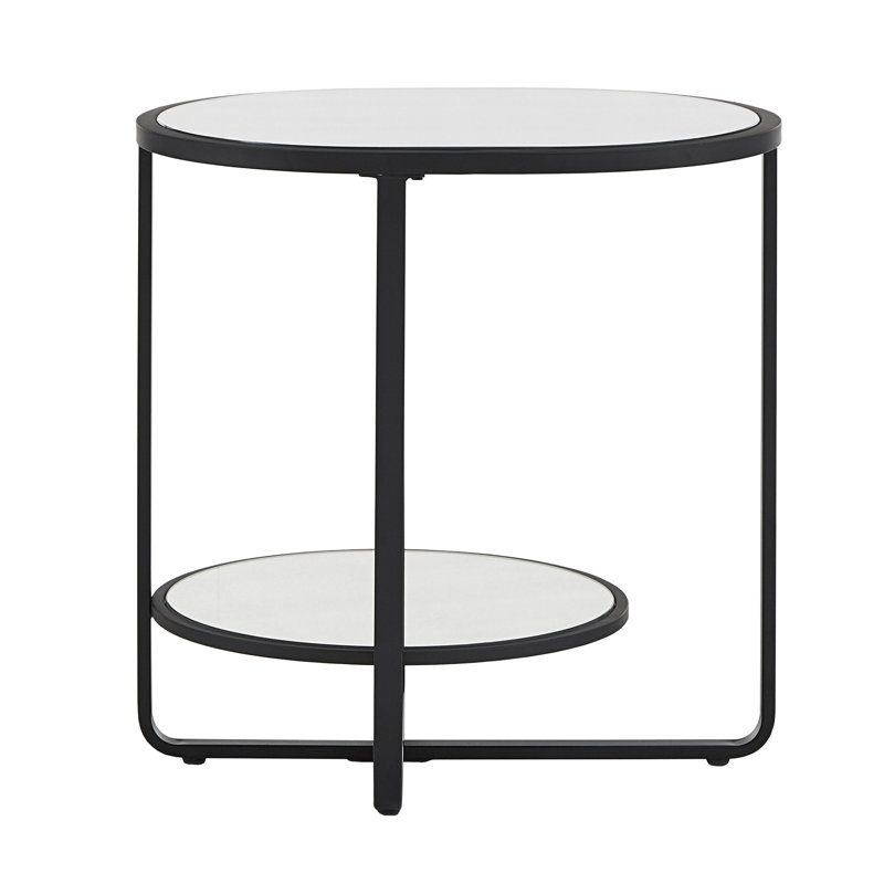 Brendis Mirrored Glass Top End Table