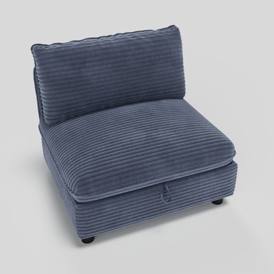 Siège sans accoudoirs pour canapé d'angle modulaire, siège de canapé-lit avec rangement, ensemble de canapé d'angle convertible, combinaisons modulaires flexibles en tissu pour salon (1 pièce)