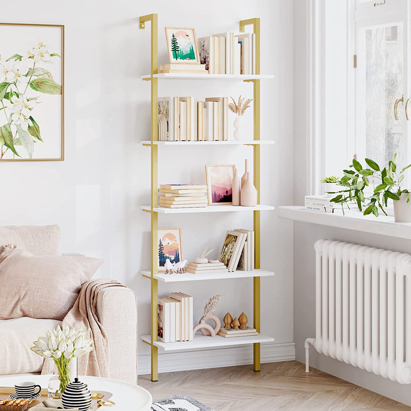 Troy 184.5cm H x 60cm W Iron Ladder Bookcase