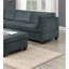Ensemble modulaire modulaire en chenille gris moderne de 6 pièces avec coins, chaises sans accoudoirs et repose-pieds pour sièges flexibles