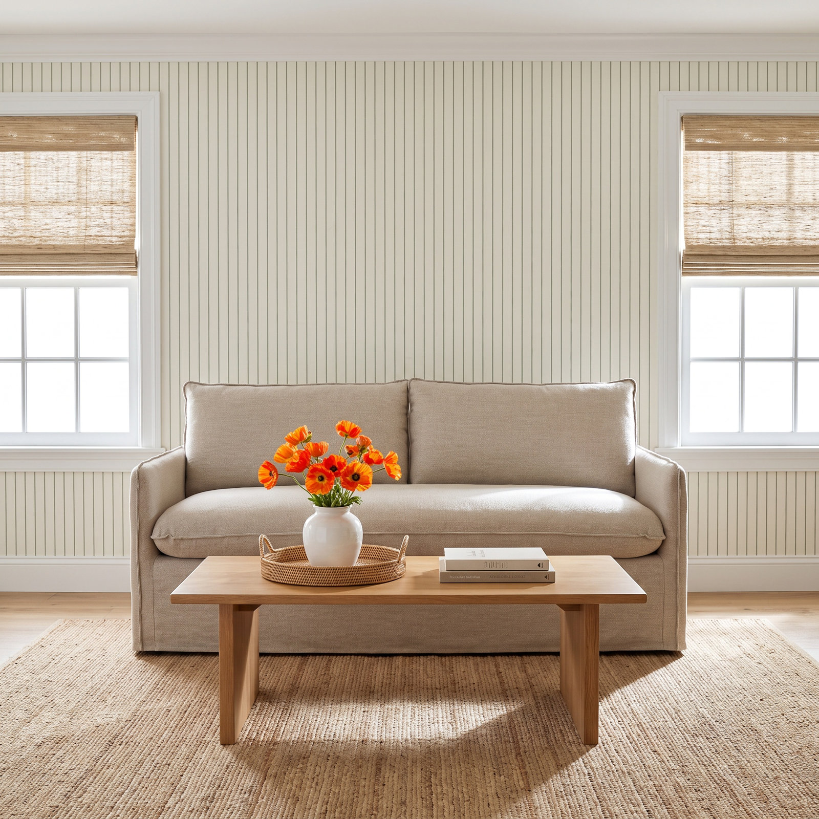 Bellatrix 72'' Upholstered Loveseat, Conversation Ivory Basketweave