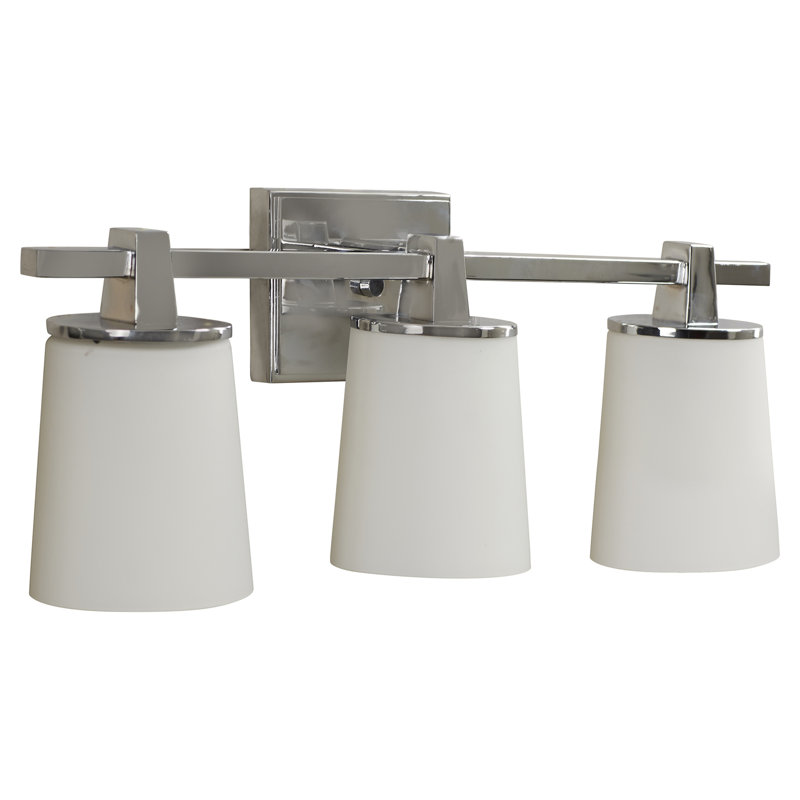 3 - Light Dimmable Vanity Light, Chrome