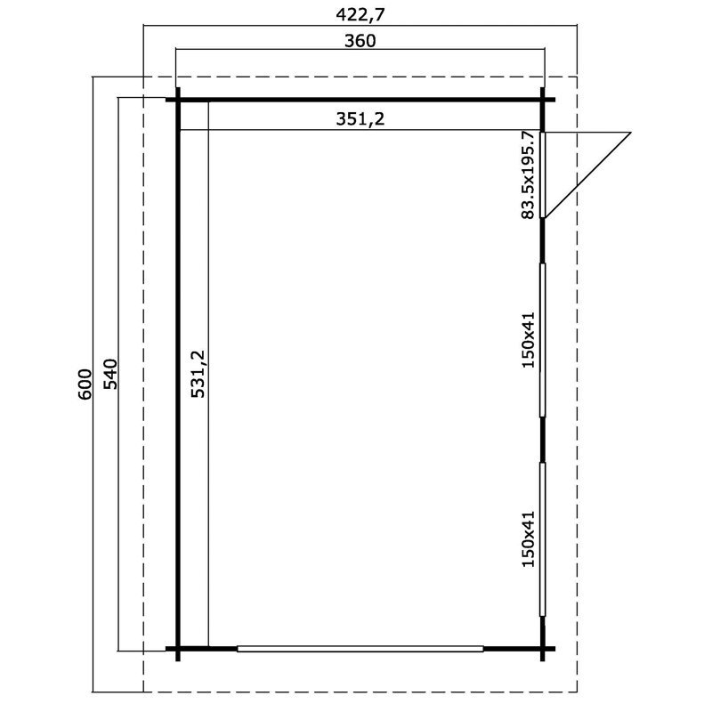 Lasita Canberra 18 x 12 Ft. Premium Garage Log Cabin (44mm), Natural