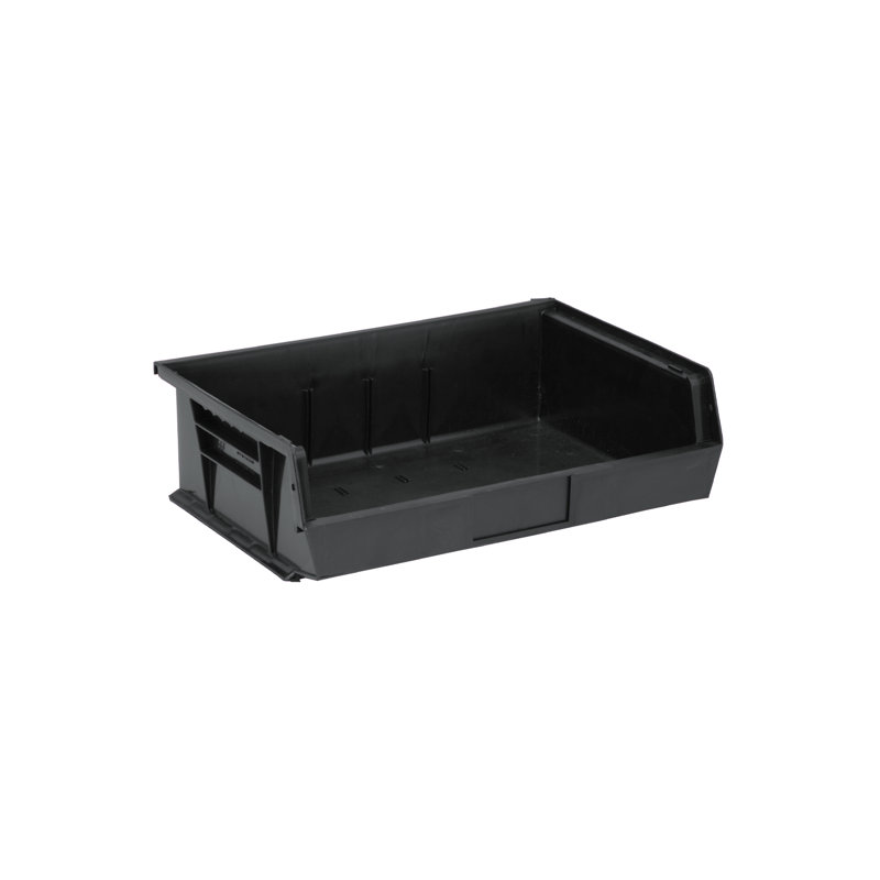 QUS245BR - Boîte de rangement ultra-résistante en plastique recyclé pour bacs noirs L 11 po x l 17 po x H 5 po, Black