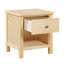 Table de chevet 1 tiroir avec casier de rangement, mobilier de chambre en bois au fini pin, table de chevet durable et élégante