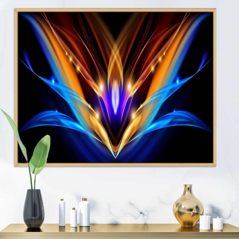 Œuvre d'art moderne sur toile, H 30 po x l 40 po x P 1,5 po, Cadre flottant brun