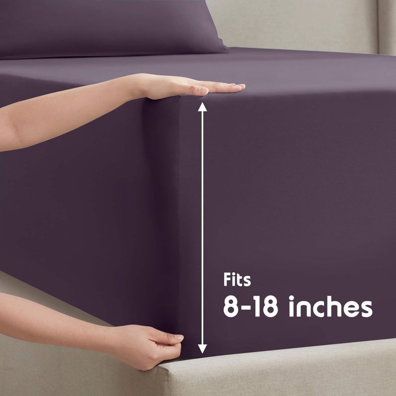 Ensemble de draps en micro-fibre, Mauve aubergine, Très grand séparé