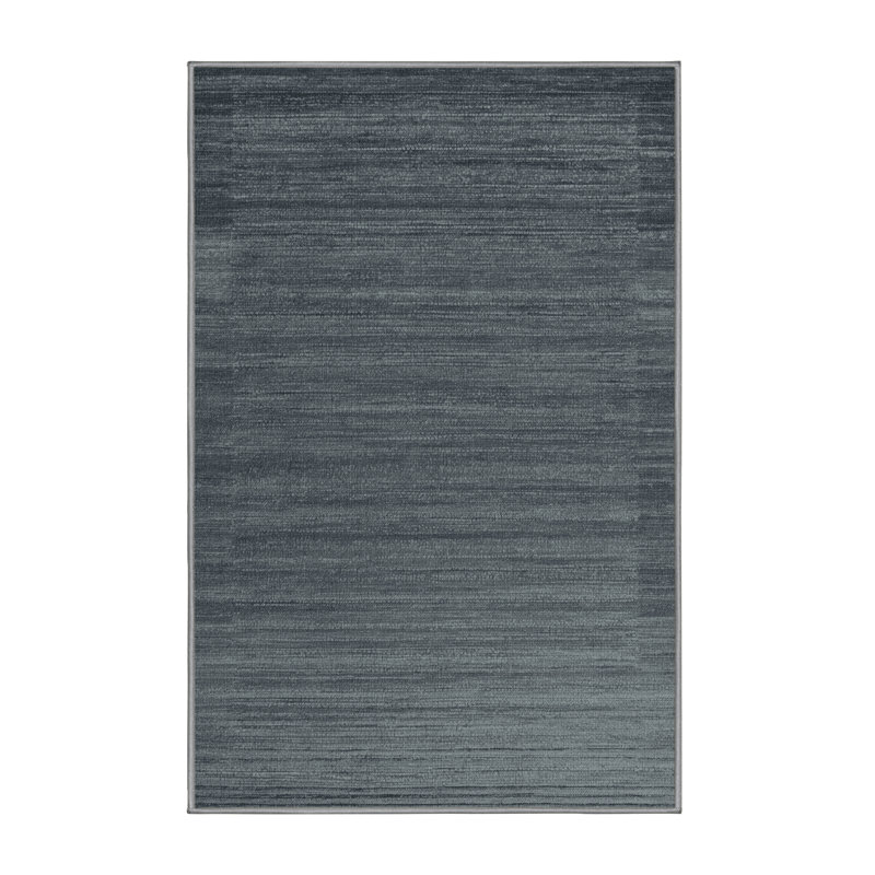 Machine Washable Solid Gray Area Rug, Rectangle 4' x 6'