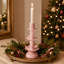 Porte-bougie effilé rose à la main-206862997