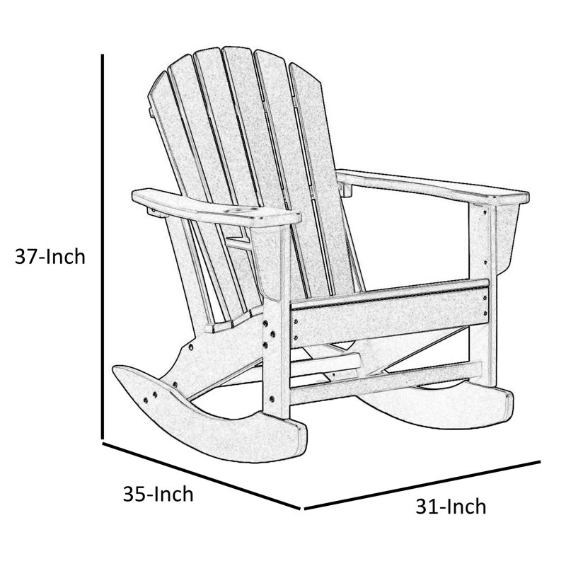 Chaise berçante d'extérieur en polyéthylène Caty, Noir