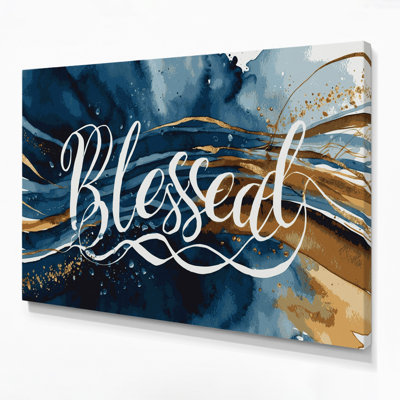 «Thanksgiving Blessed Script Designs», art mural sur toile grise