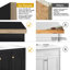 A 48-Inch Wide Black  Bathroom Vanity With Ample Storage Space - A Cabinet Featuring 4 Sliding Doors And 2 Drawers (Excluding The Ceramic Basin)