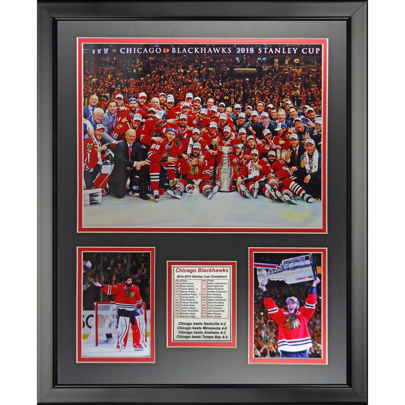 Souvenirs à cadre à cadres de nhl chicago blackhawks 2015 stanley