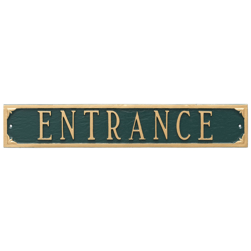 Entrance Statement Garden Plaque, Hunter Green/Gold