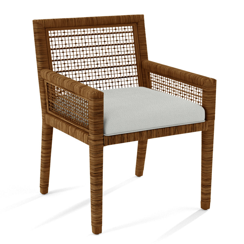 Chaise avec accoudoirs Glinda, La Havane, Performance texturée blanche; 0865-91