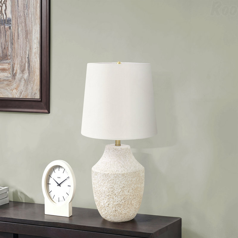 Table Lamp - 20"H, Cream Concrete Material