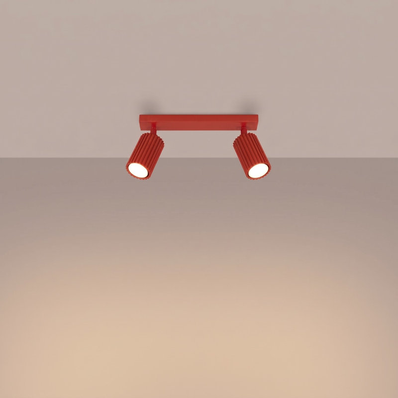Karbon Aluminium Flush Mount, Red, 30x6,5x16,5 cm