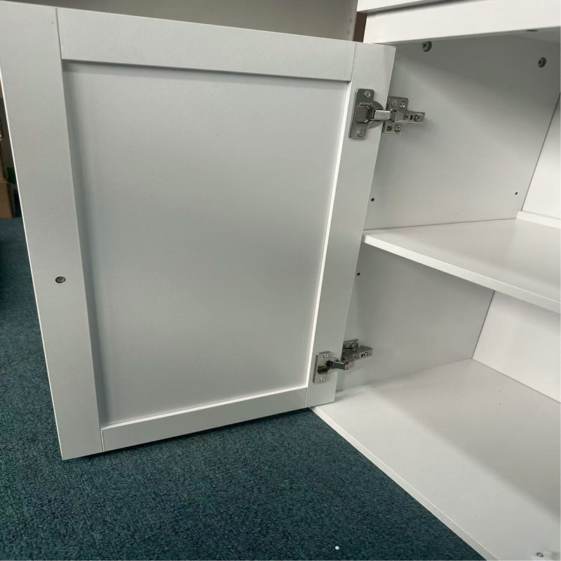 Armoire de cuisine avec portes doubles, armoire à café avec tablettes réglables, buffet pour la salle à manger, le salon ou le vestibule, armoire blanche moderne