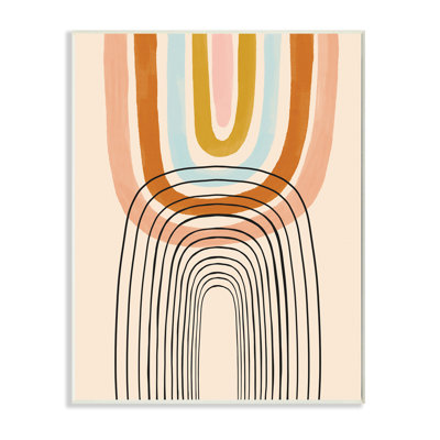 Dessin au trait asymétrique ludique arc-en-ciel