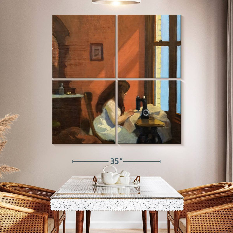 Senne Girl At Sewing Machine, 50" H x 50" W