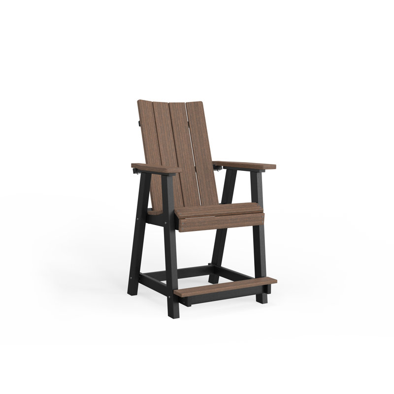 SOL Outdoor Bar Stool, Black, Chocolate Brown