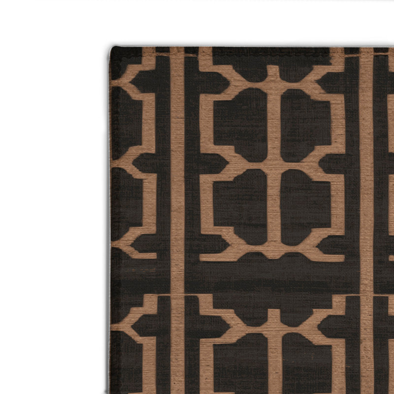 Tapis noir intérieur et extérieur Trellis, Rectangle 4pi x 6 pi