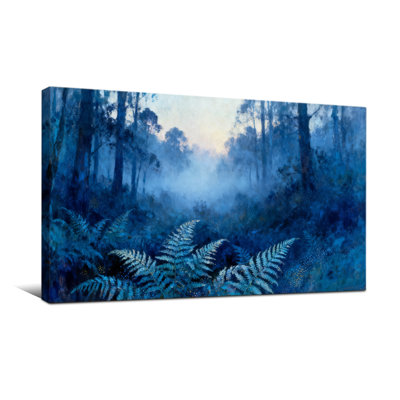 «Plants & Flowers Misty Forest Ferns Landscape», art sur toile