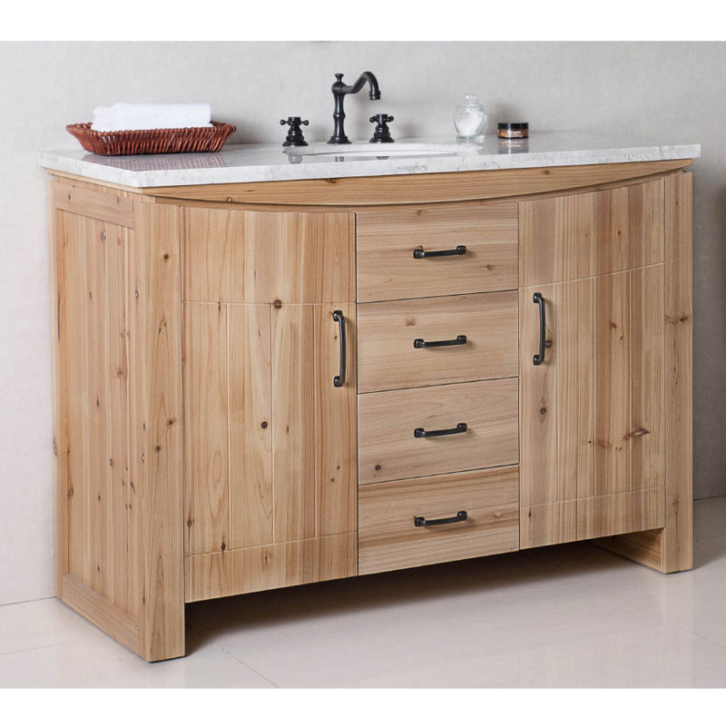 Genoa 48'' Single Bathroom Vanity with Top, White