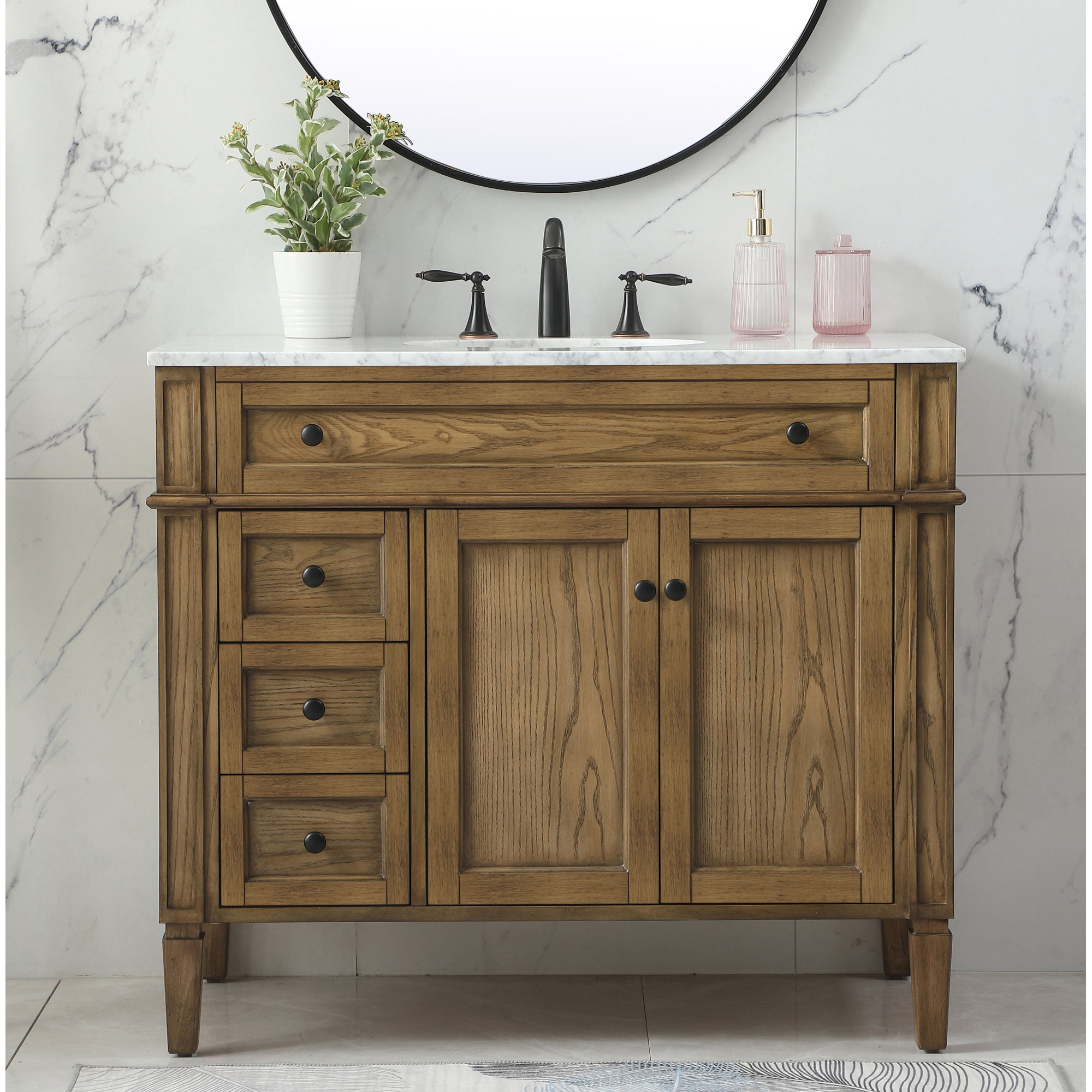 Rivers 40'' Single Bathroom Vanity, Dark Brown