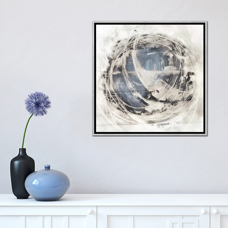 « Orbit rotationnelle II » par Ethan Harper, reproduction d’art, Toile avec cadre argenté, H 18 po x l 18 po x 1,5 po