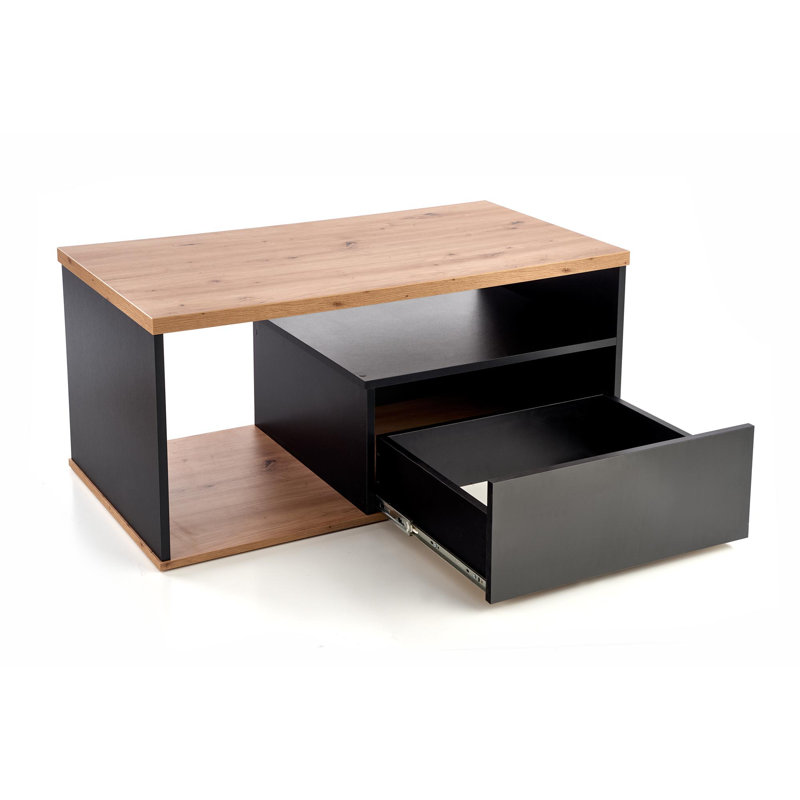 Felim Coffee Table with Storage, Black