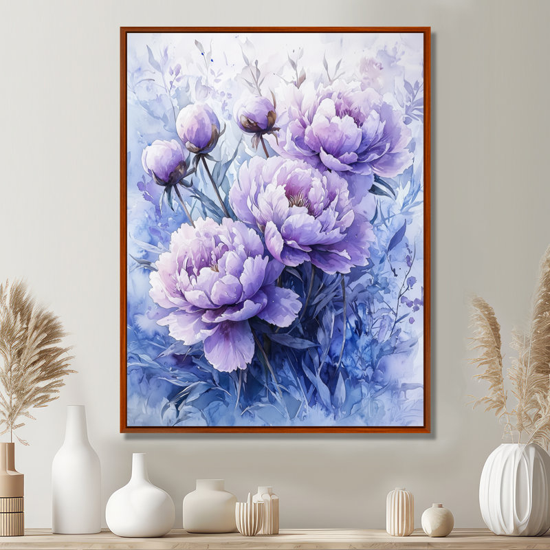 Irene - Floral Canvas Prints, H 44 po x l 34 po, Impression encadrée sans passe-partout, Brun