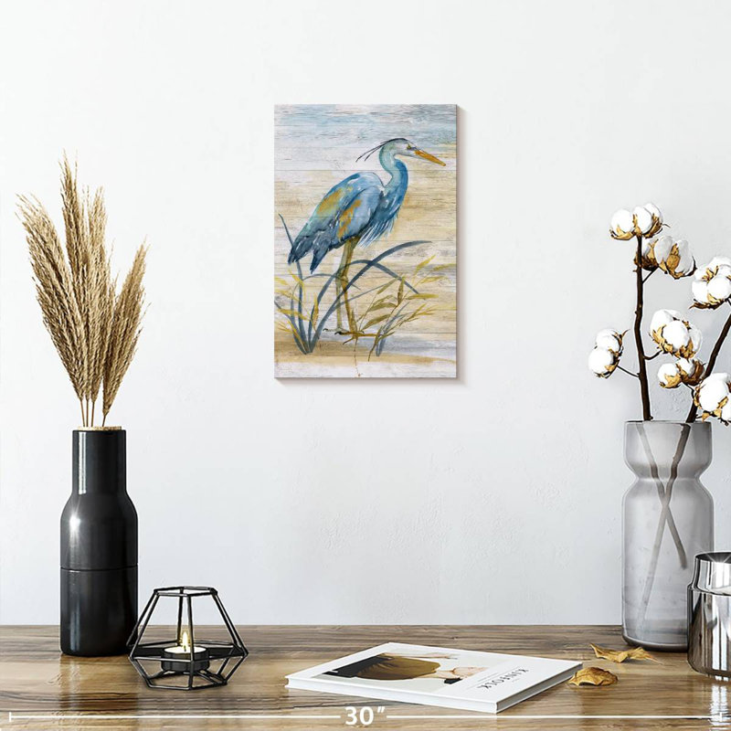 Héron bleu Brampt I, H 12 po x l 8 po