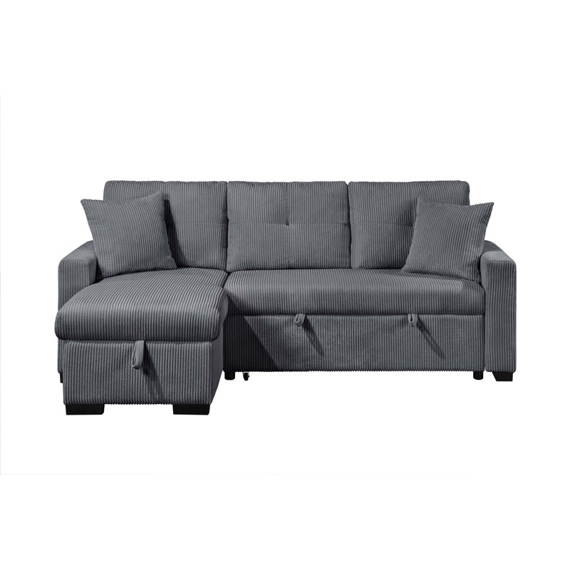 Canapé et chaise rembourrés 2 pièces Narin, 100 % polyester gris