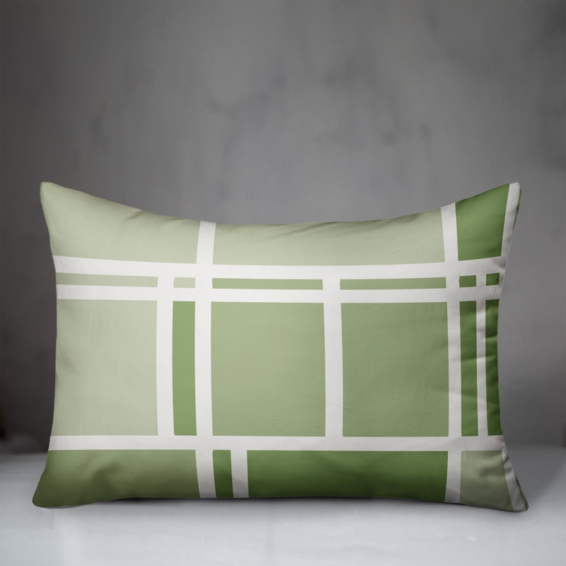  Coussin intérieur / extérieur géométrique, Vert