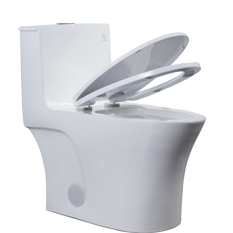 Toilette allongée une pièce à double chasse Mazu (siège inclus)